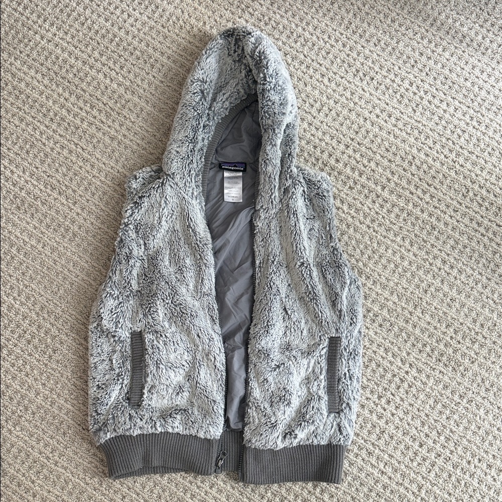 Gray Hooded Fleece Vest Patagonia